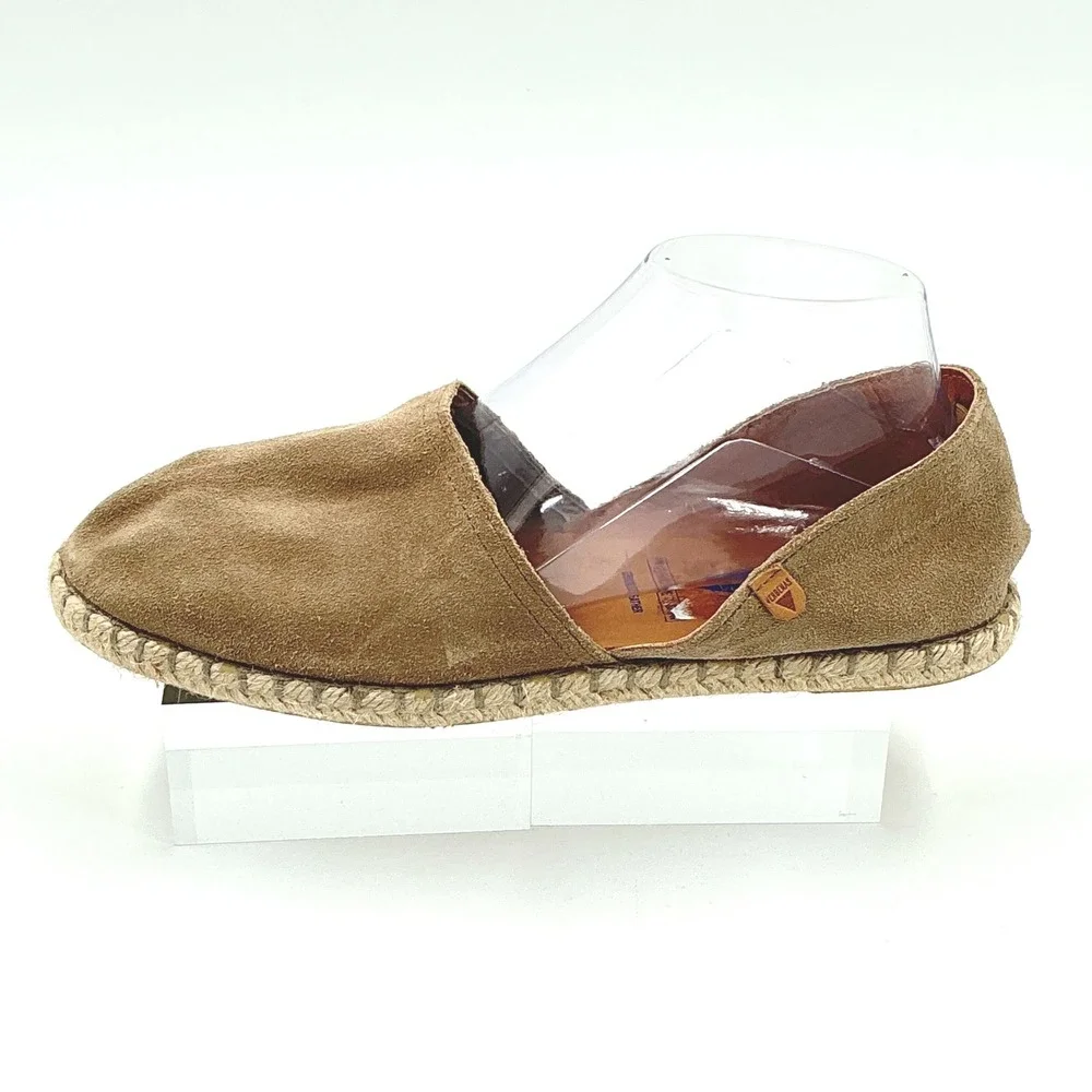 Verbenas Size 9 Espadrille Flats Tan Suede Slip On Shoes Made in Spain Worn Once